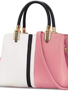 TIBES Top-Handle Handbag Stitching Purse for Women Girls Tote Satchel Shoulder B